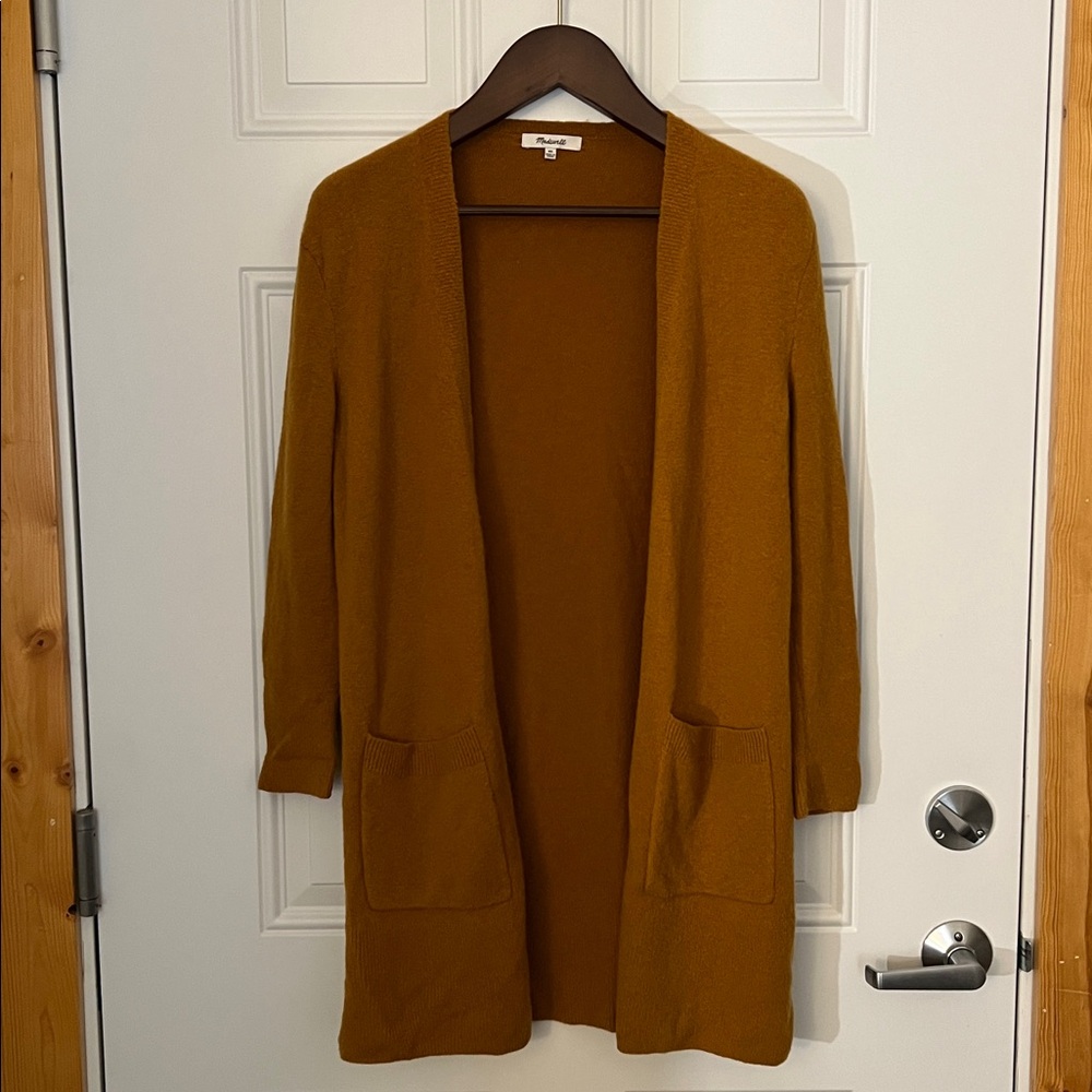 Madewell Mustard Open-Front Cardigan